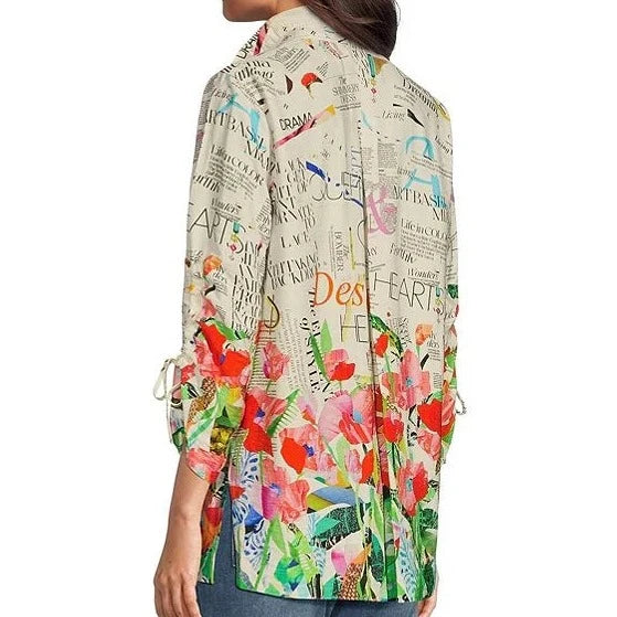Unique Designer Novelty Print Button Up Wire Collar