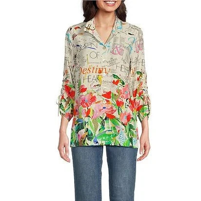 Unique Designer Novelty Print Button Up Wire Collar