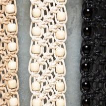 Bead Leatherette Ivory Belt