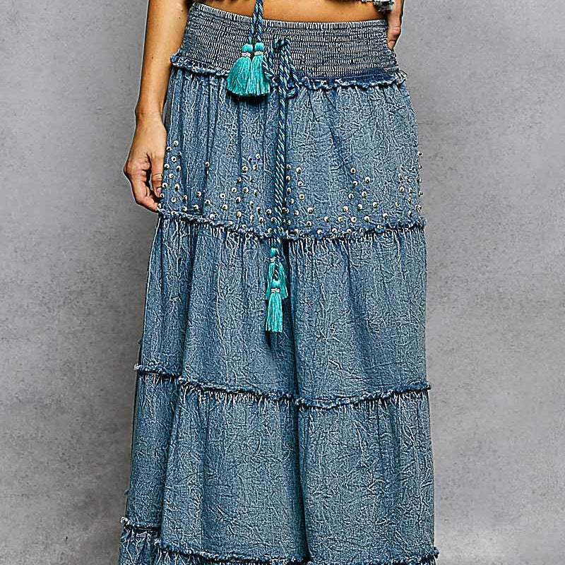 Maxi Skirt With Beads and Bangles