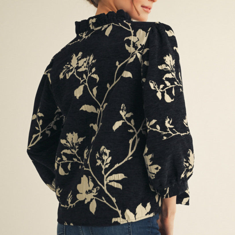 Floral Jacquard Top