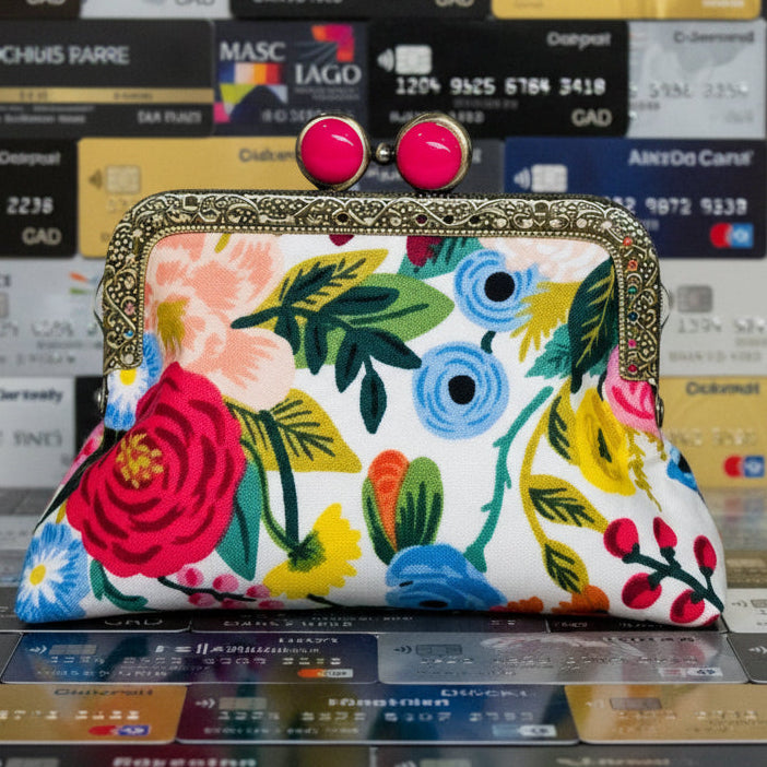 Credit Card Clutch Garden Party Cream