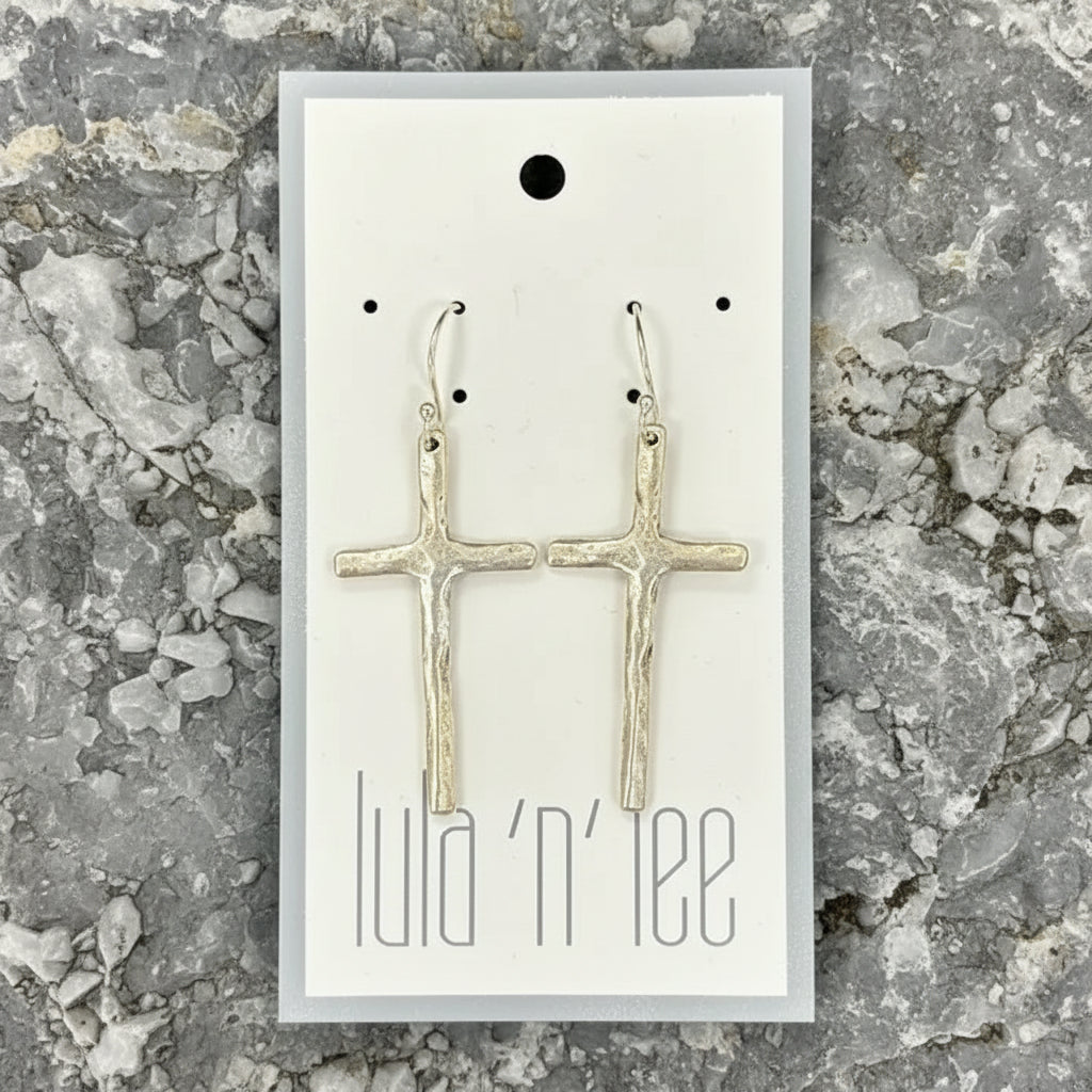 Antique Silver Cross Earrings