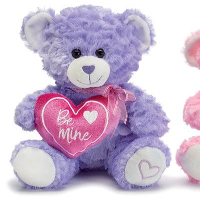 Lavender or Pink 10" Sitting Valentine Bear
