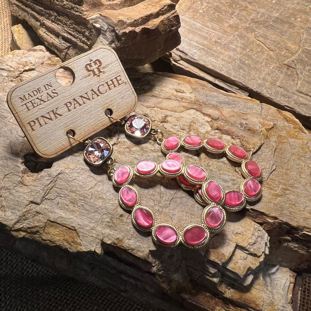 Pretty Pearl Pink & Gold Teardrop Earrings