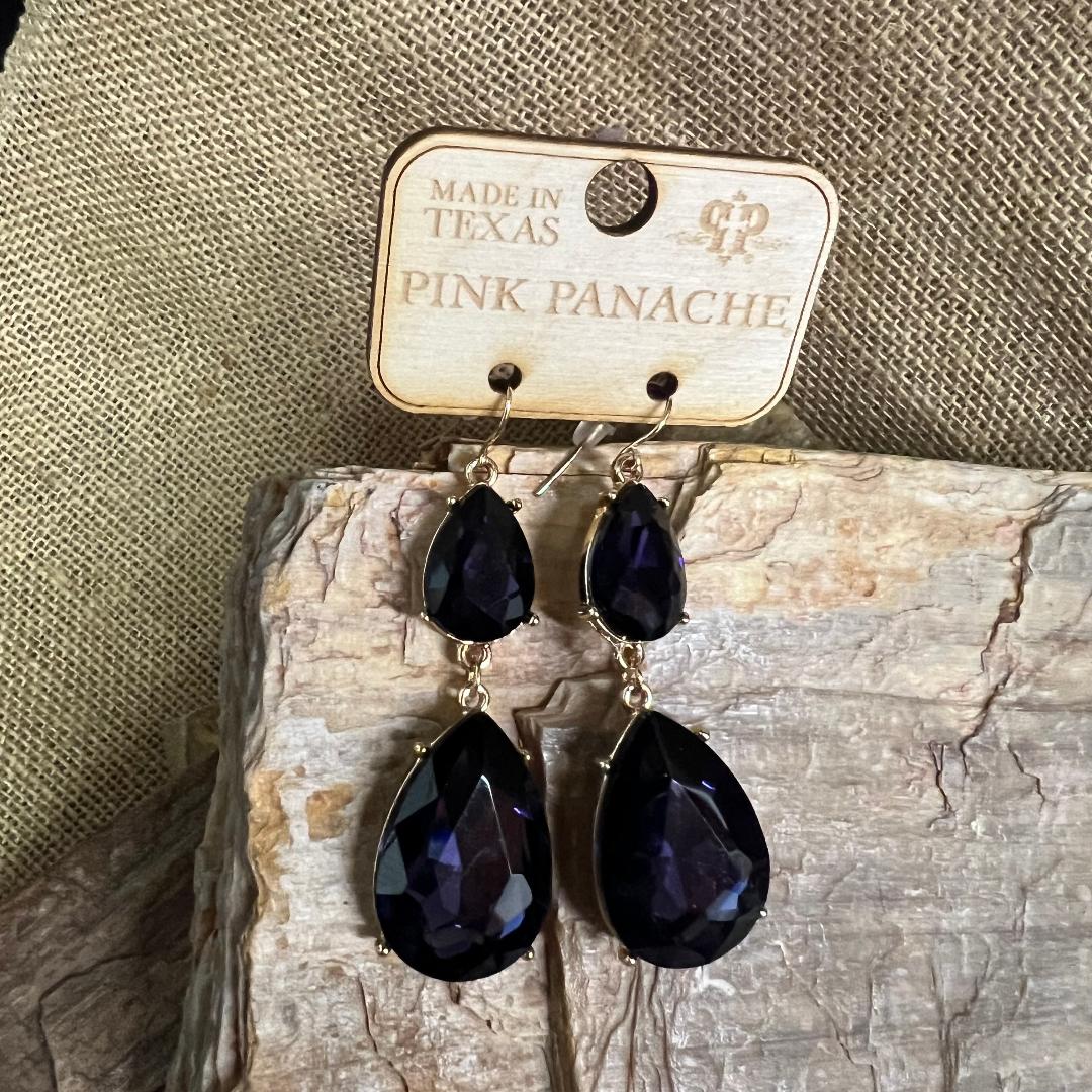 Double Teardrop Deep Purple Earrings