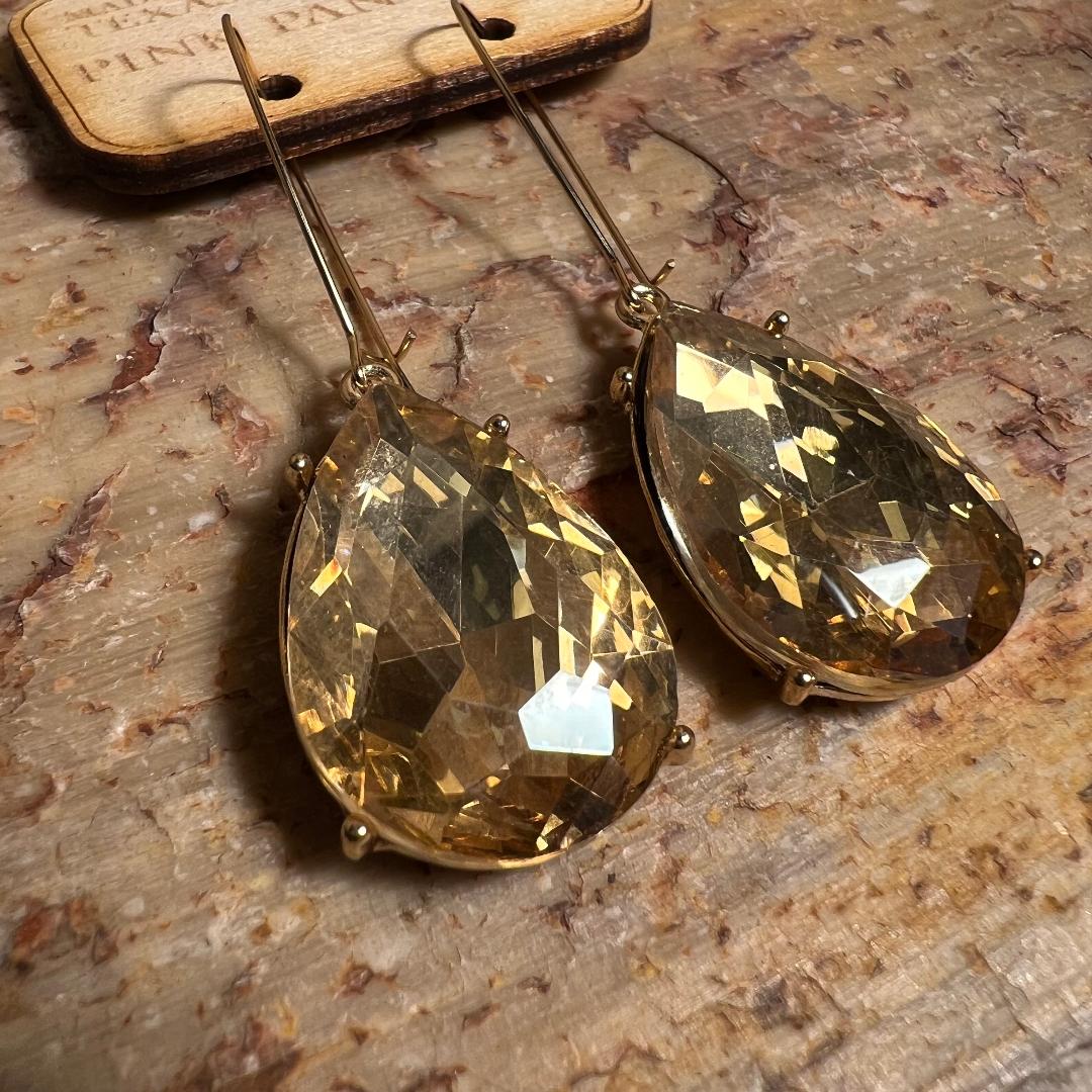 Champagne Tear Drop Dangle Earrings