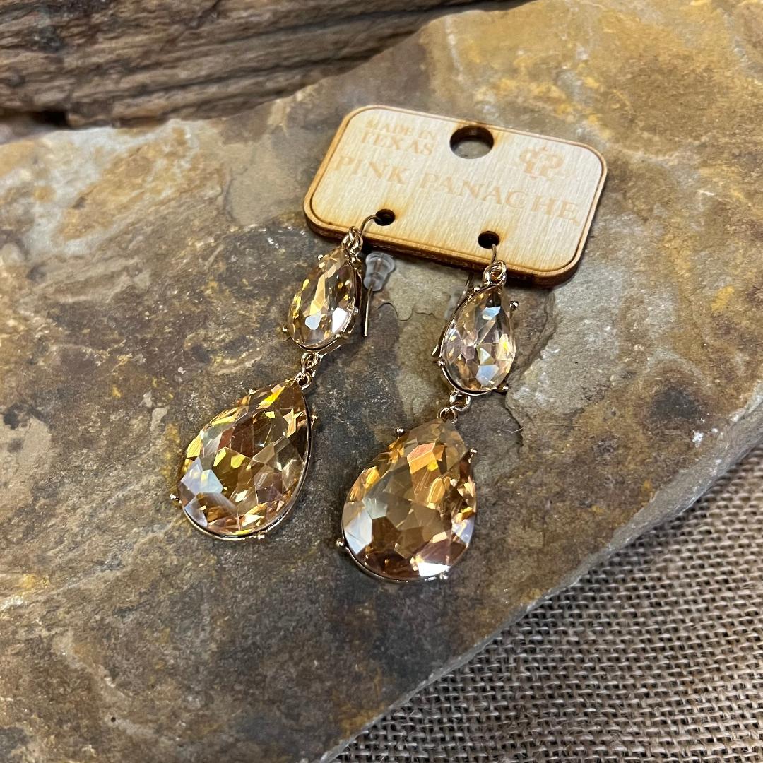 Golden Shadow Teardrop Earrings