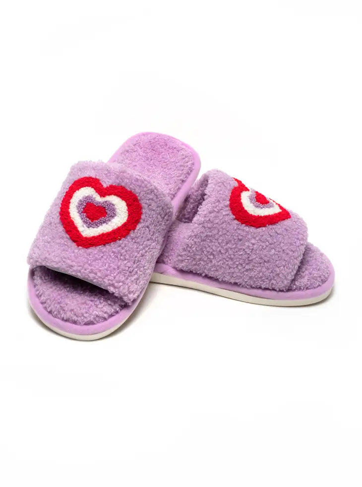 Hearts Lavender Slide Slipper