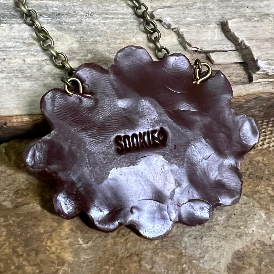 Vintage Mustard Buffalo Polymer Clay Squash Blossom Necklace
