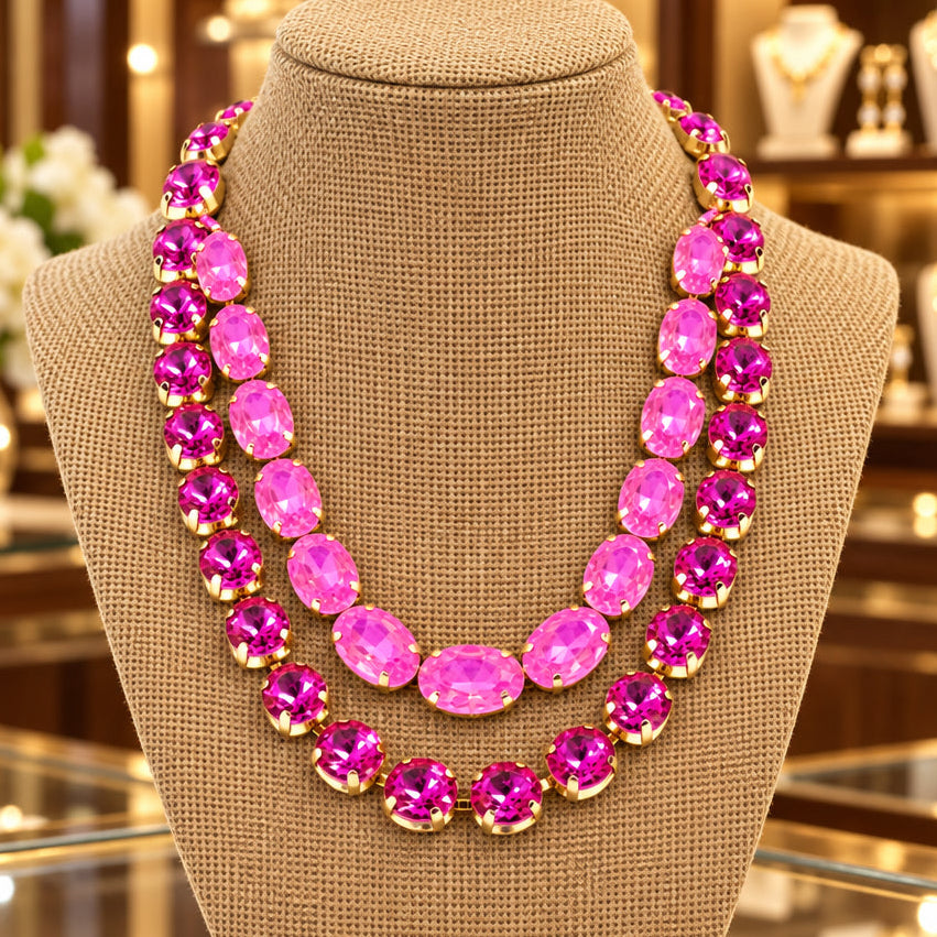 Gemma Pink Layered Necklace