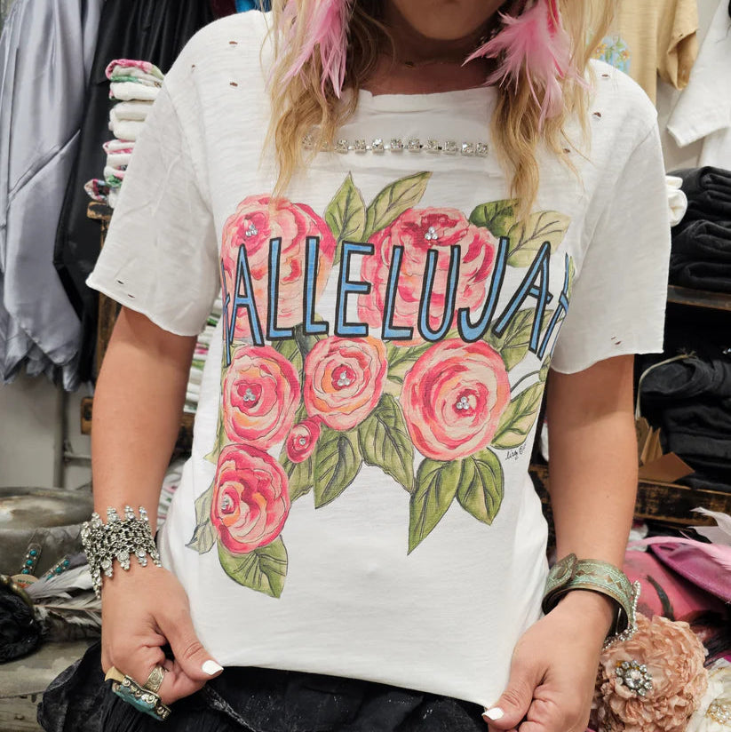 Hallelujah Tattered Tee Shirt