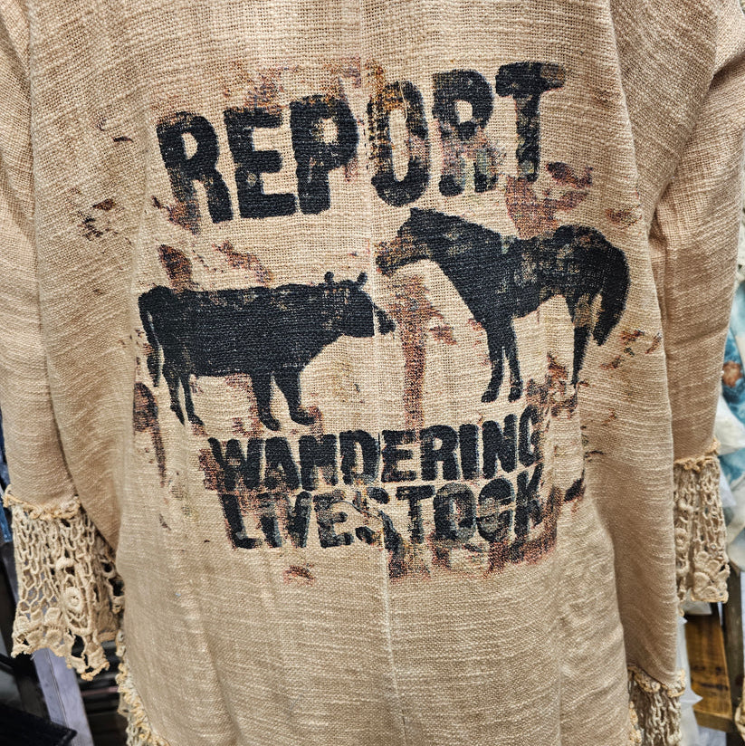 Burlap Wandering Livestock