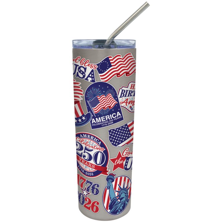 "250 Years Sticker look" 23 Oz. Tumbler With Straw