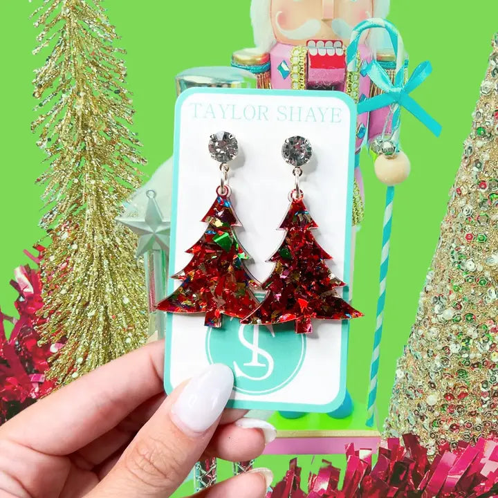 Bright Night Christmas Trees - Red Unicorn