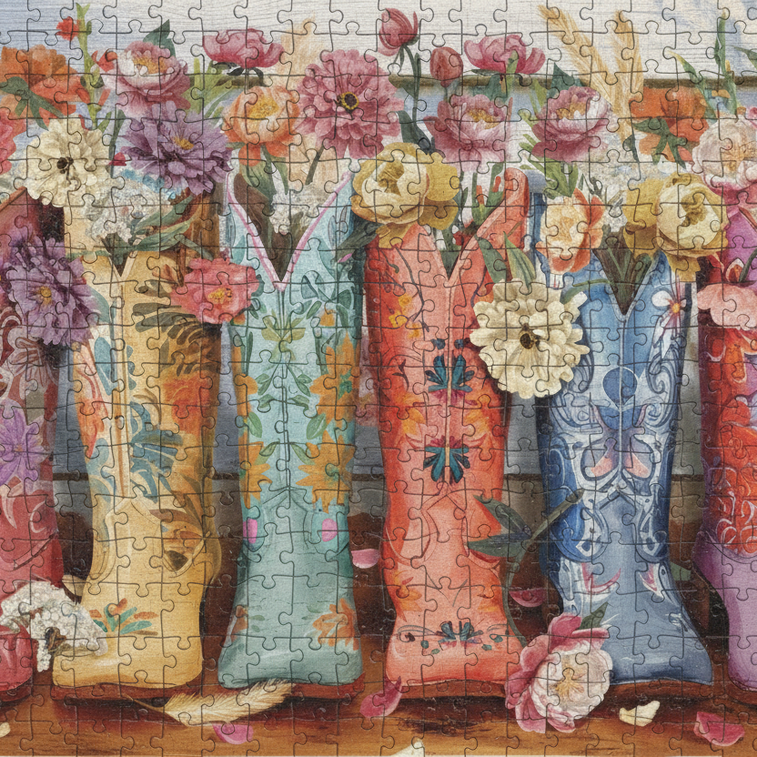 "Cowgirl Florals" 1000 piece Puzzle