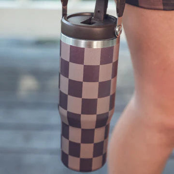 Chocolate Check Travel Tumbler