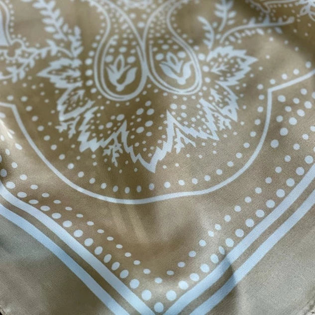 Paisley Silk Cream Wild Rag Bandana Scarf