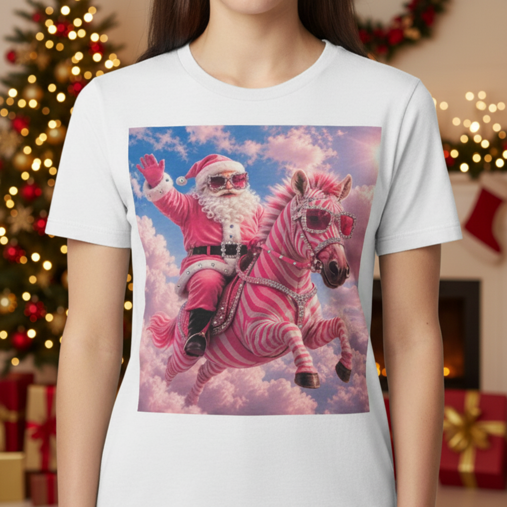 Bling Santa Pink Zebra