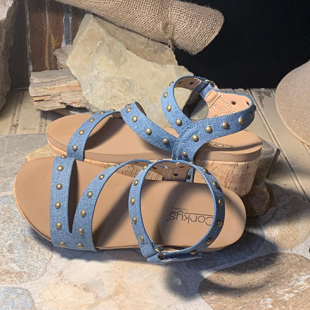 Blue Denim Revolve Wedge/Sandal