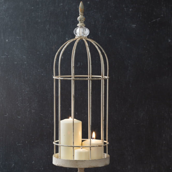 Tall Rustic Cloche On Stand