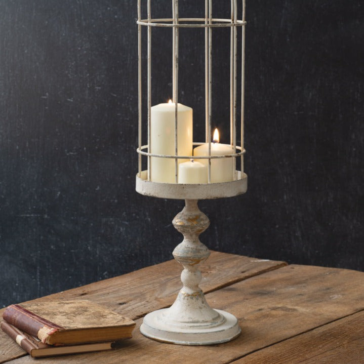 Tall Rustic Cloche On Stand
