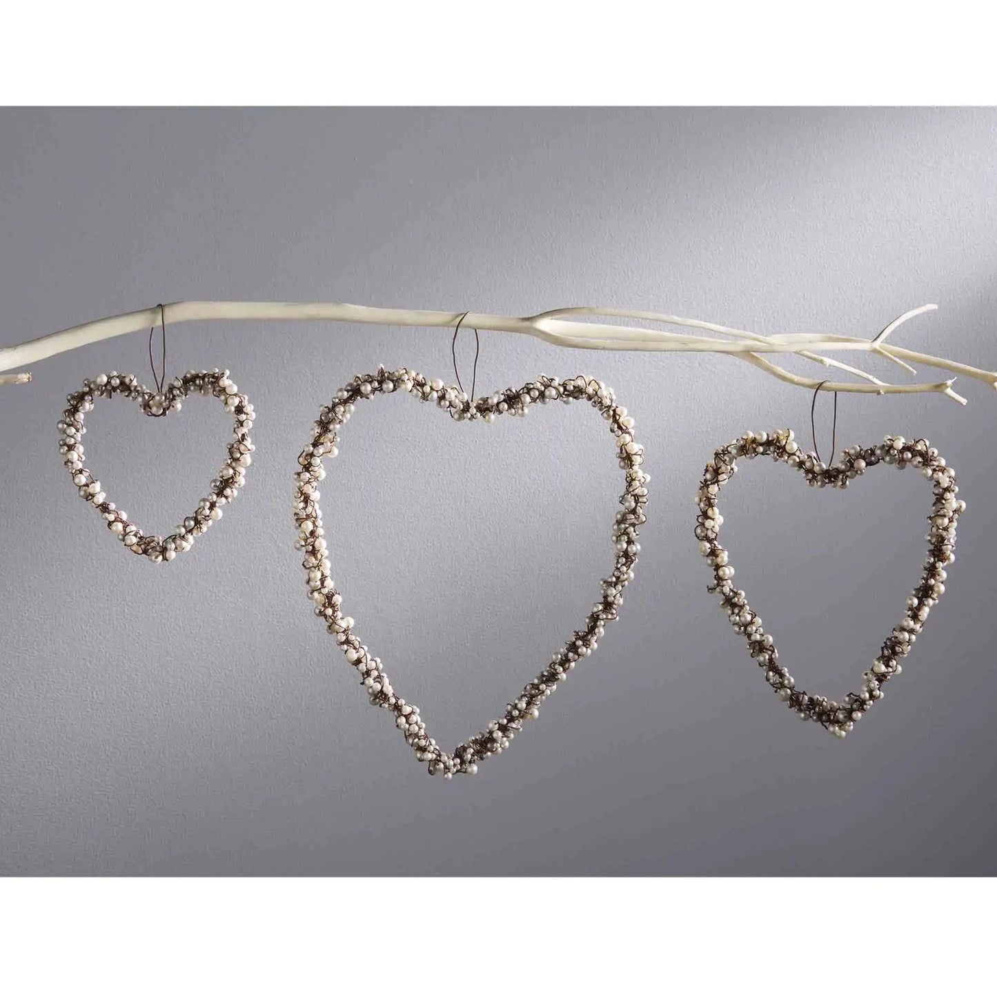 Pearl Wire Beaded Hearts (Various Sizes)