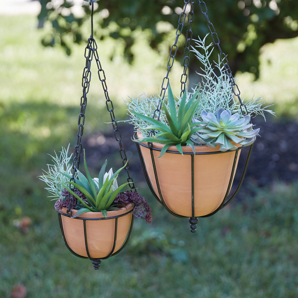 Large Hanging Terra Cotta Planter