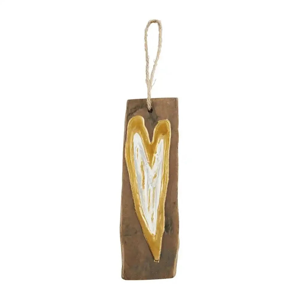 Heart Gold & Pearl White Decorative Hanging Ornament