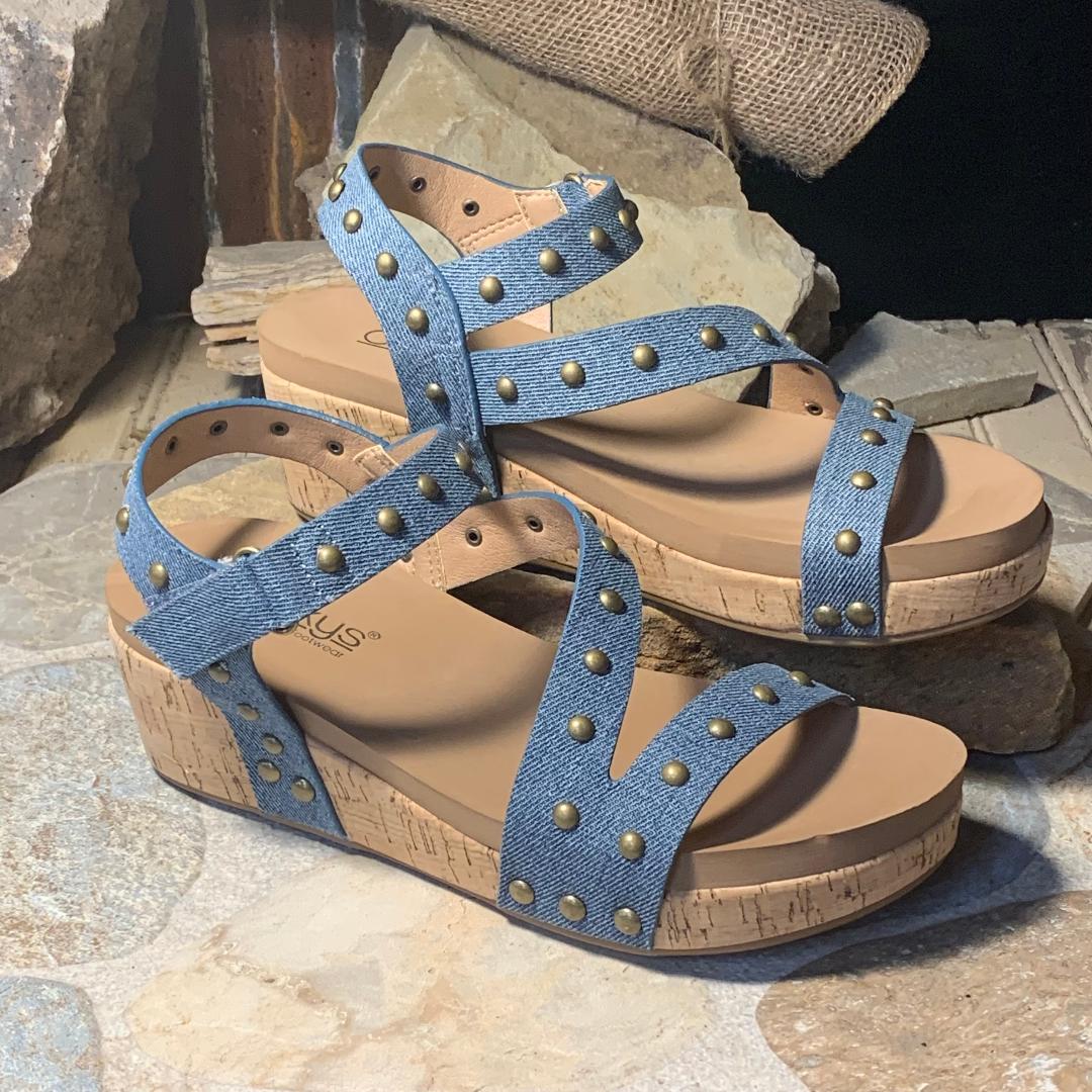 Blue Denim Revolve Wedge/Sandal