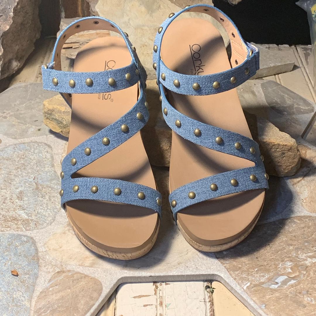 Blue Denim Revolve Wedge/Sandal