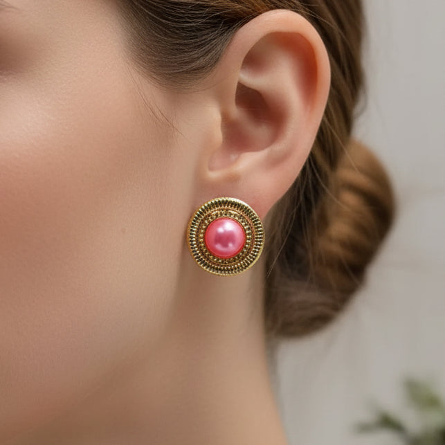 Patty Studs Earrings - Pink