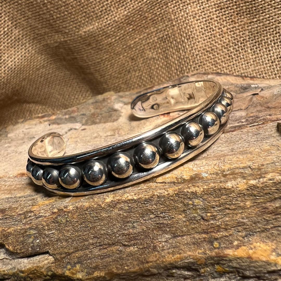 Sterling Silver 6 mm Ball Cuff