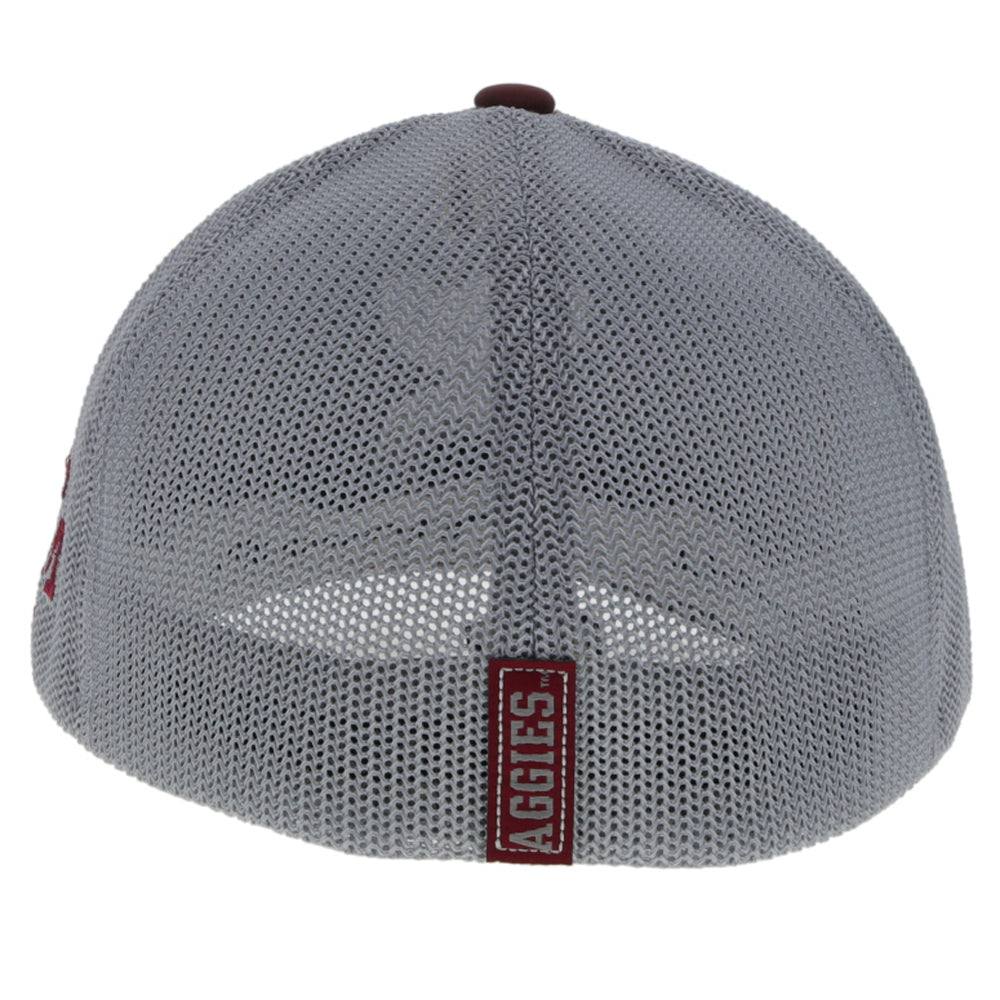 TEXAS A & M Flexfit Hat Maroon & Grey with Hooey Logo