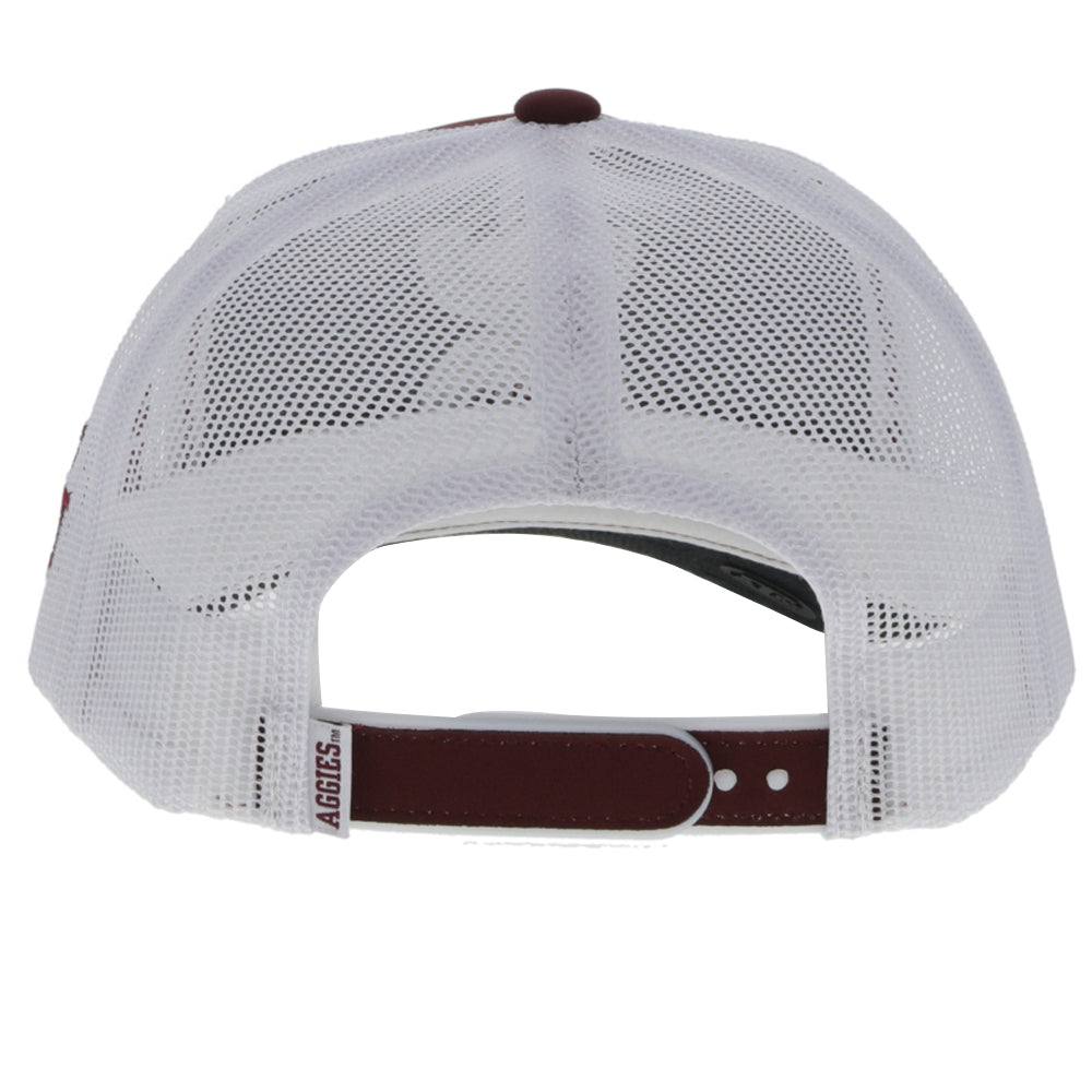 TEXAS A & M Maroon and White with Grey & White Hooey Logo