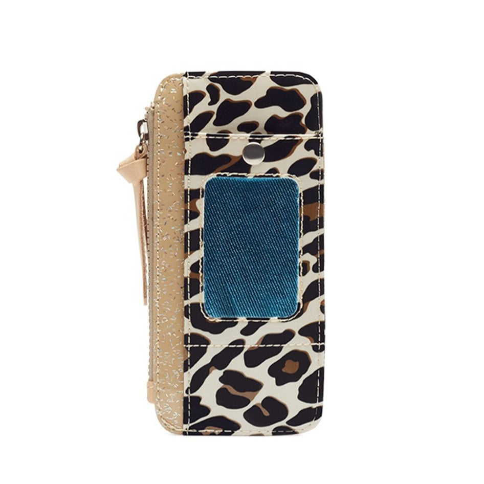 Mona Brown Leopard Card Organizer