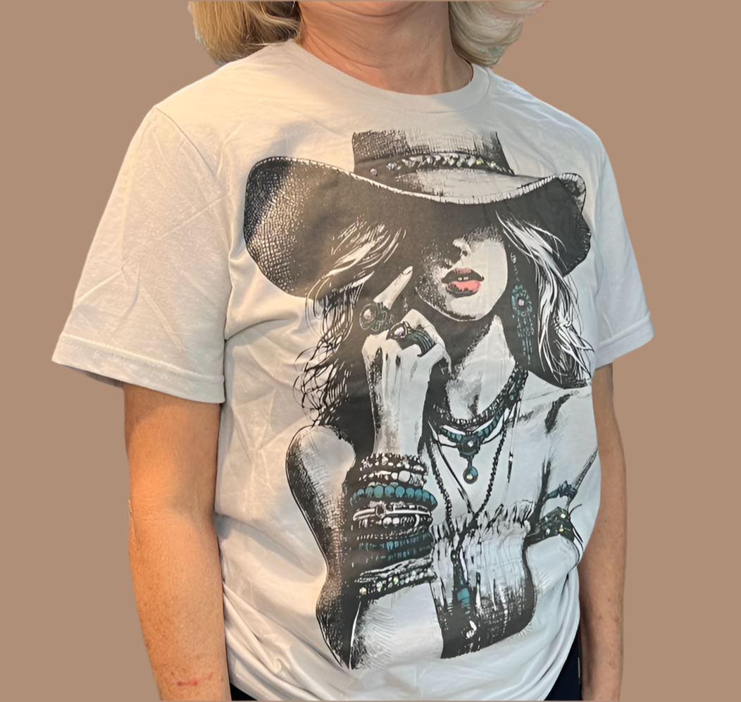 Turquoise Cowgirl Ice Gray with Rhinestone Accents