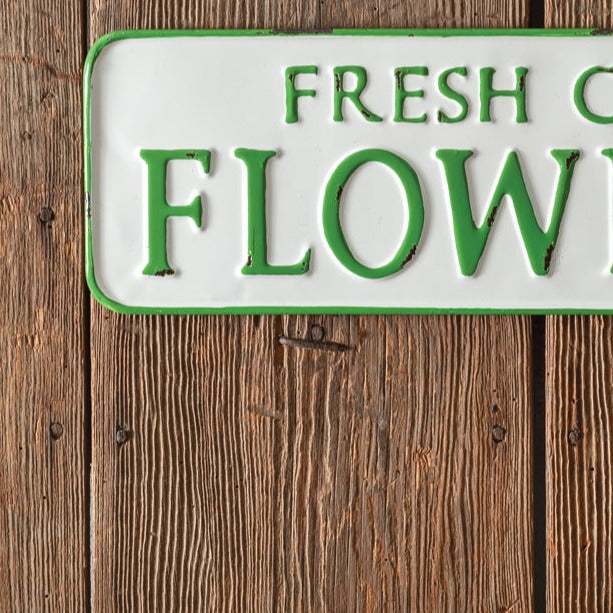Fresh Cut Flowers Metal Wall Sign