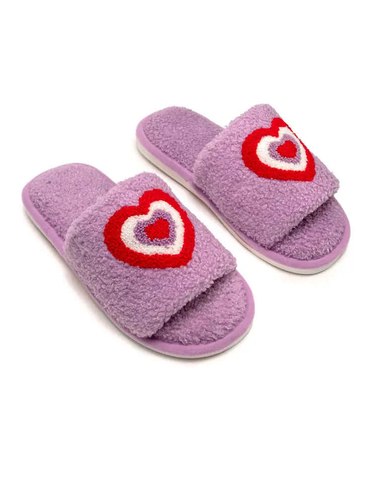 Hearts Lavender Slide Slipper