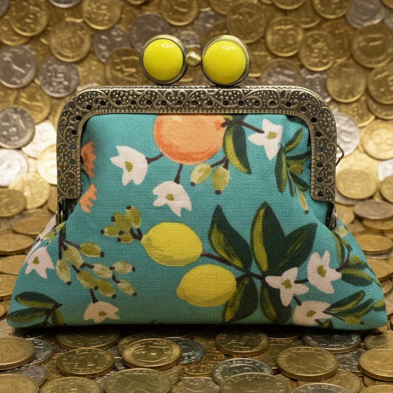 Mini Clutch Coin Purse - Citrus Teal
