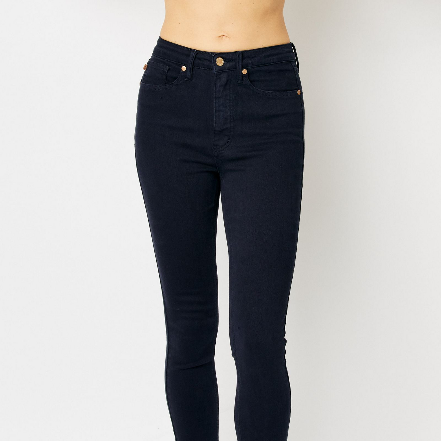 High Waist Garment Dyed Tummy Control Skinny Jeans