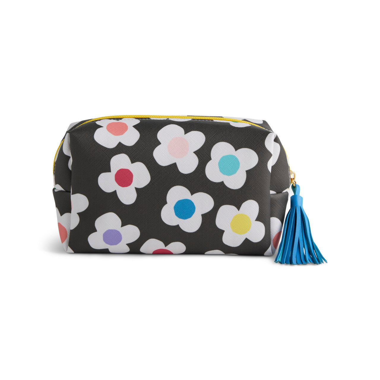 Cheerful Daisy Multi Color Quilted Zip Pouch