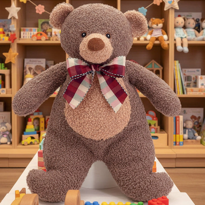 SOFT SILKY CUDDLE BEAR WITH WIDE BOTTOM