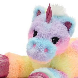 Rainbow Unicorn with Hot Pink Shiny Hooves