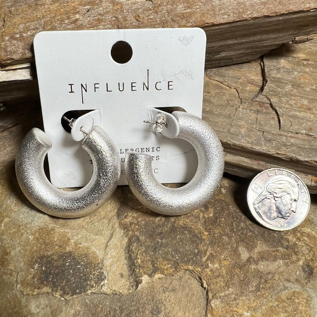 Bold Thick Silver Hoop Earrings