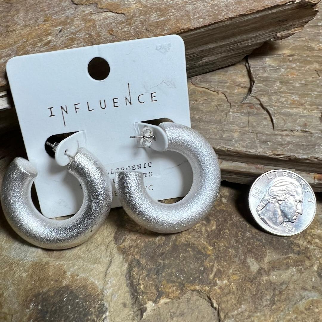 Bold Thick Silver Hoop Earrings