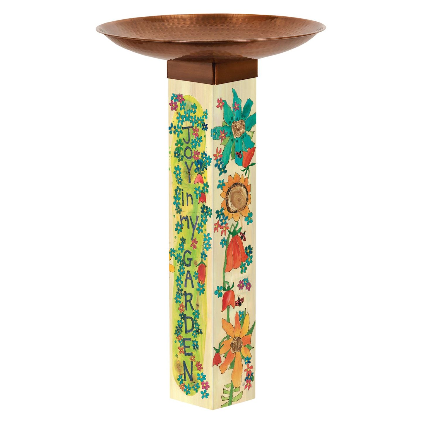 I Must Have Flowers Bird Bath with Copper Topper