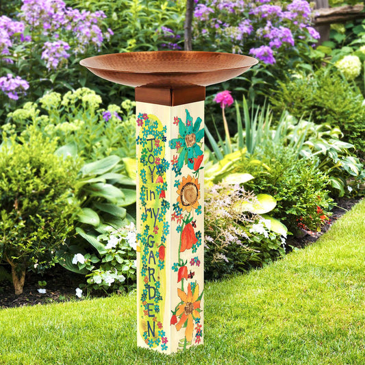 I Must Have Flowers Bird Bath with Copper Topper