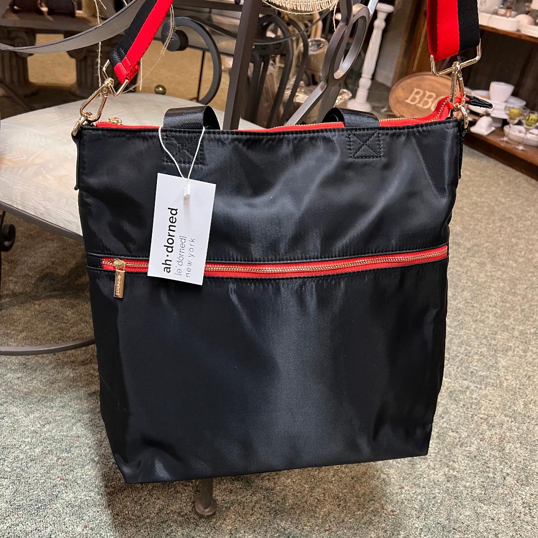Nicole Black/Red 3-in-1 Nylon Tote