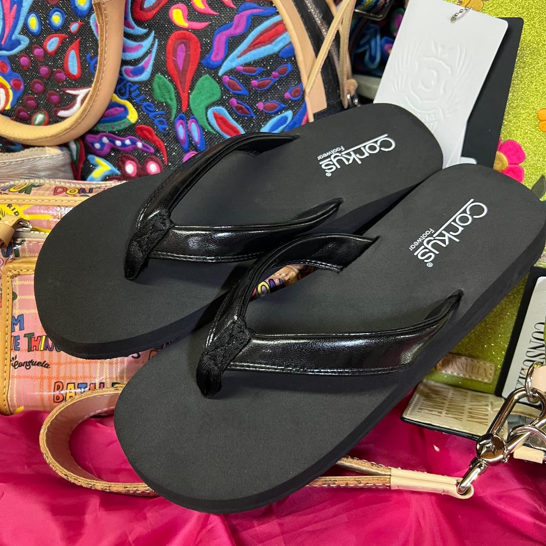 Summer Plans Black Flip Flops